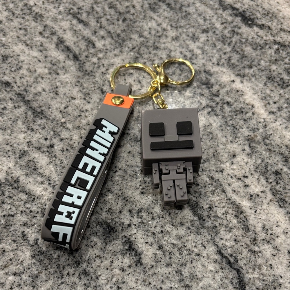 Gray and Gold Keychain Set
